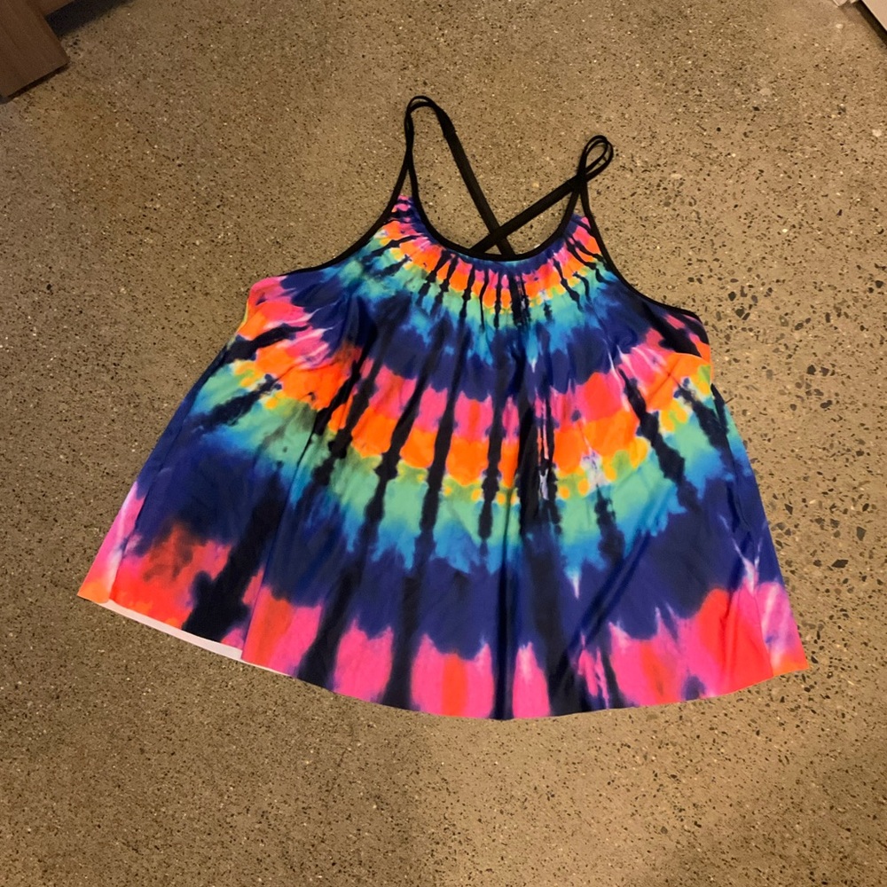 Colourful Swimsuit Top Sz 4X